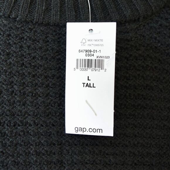 GAP True Soft Textured Crewneck Sweater, Black, Size Large - Picture 5 of 11
